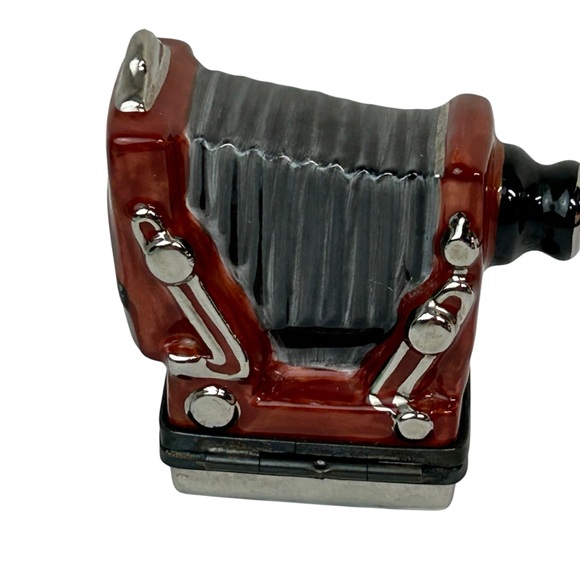 Vintage Limoges France ROCHARD Hand Painted Small Trinket Box Old Camera Bellows - Picture 10 of 10